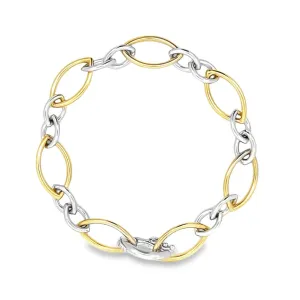 14K Two-Tone 10mm Fancy Link Bracelet