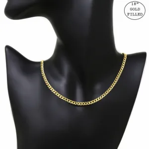 18K Gold Filled Cuban Chain Short Necklace