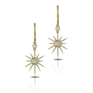 18k Starburst Diamond Earrings