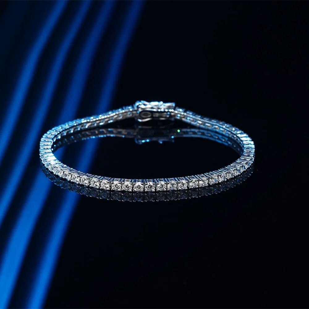3CT Total Weight Round Lab Diamond Tennis Bracelet VS2 F