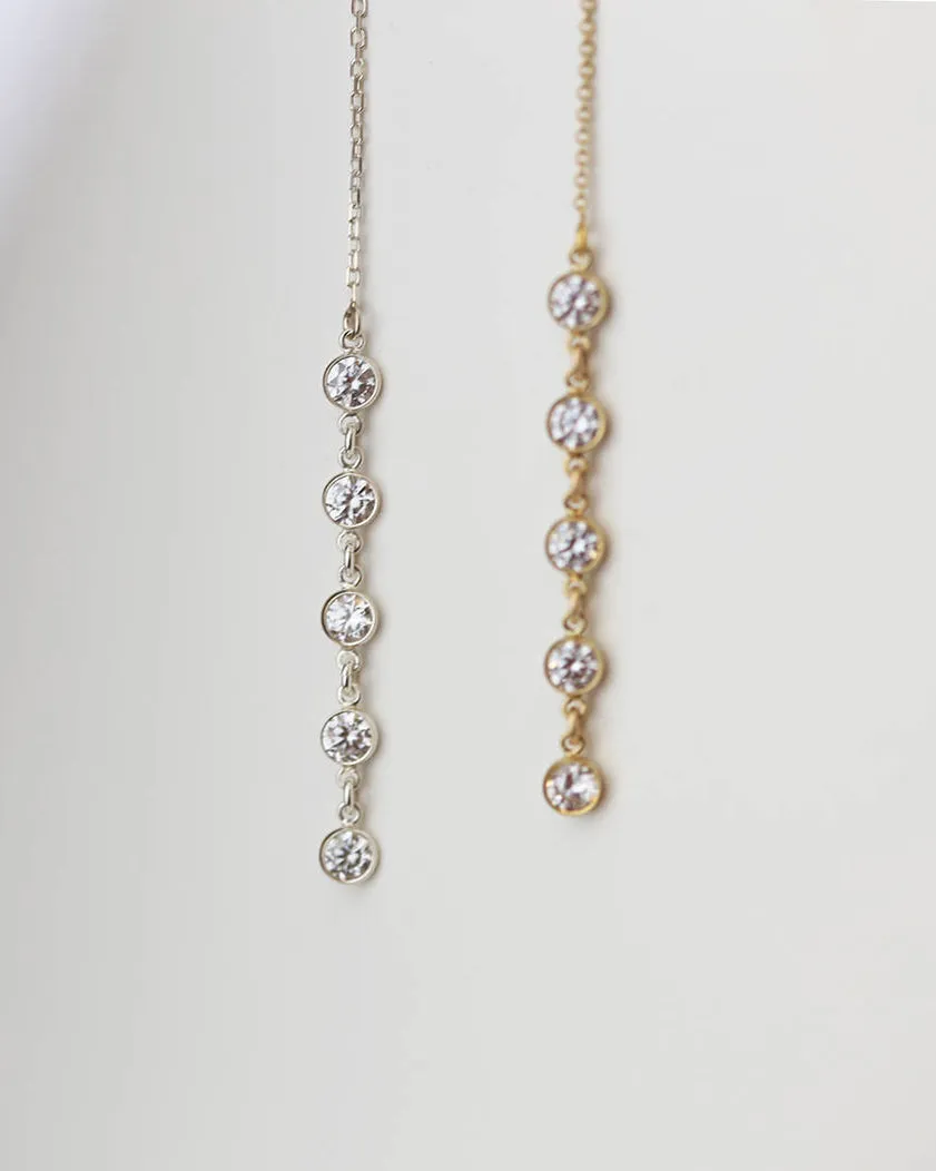 CZ Drop Threader Earrings