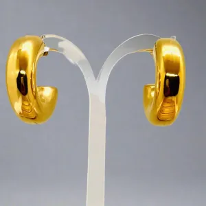 Golden Air Tube C Shaped Earrings