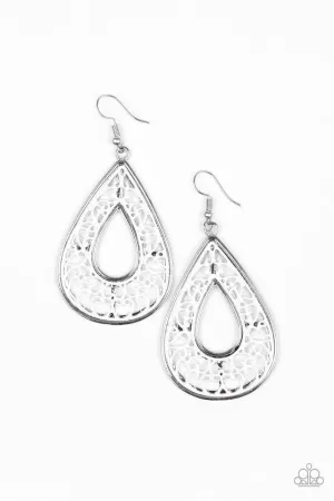 Paparazzi Earring ~ Drop Anchor - White