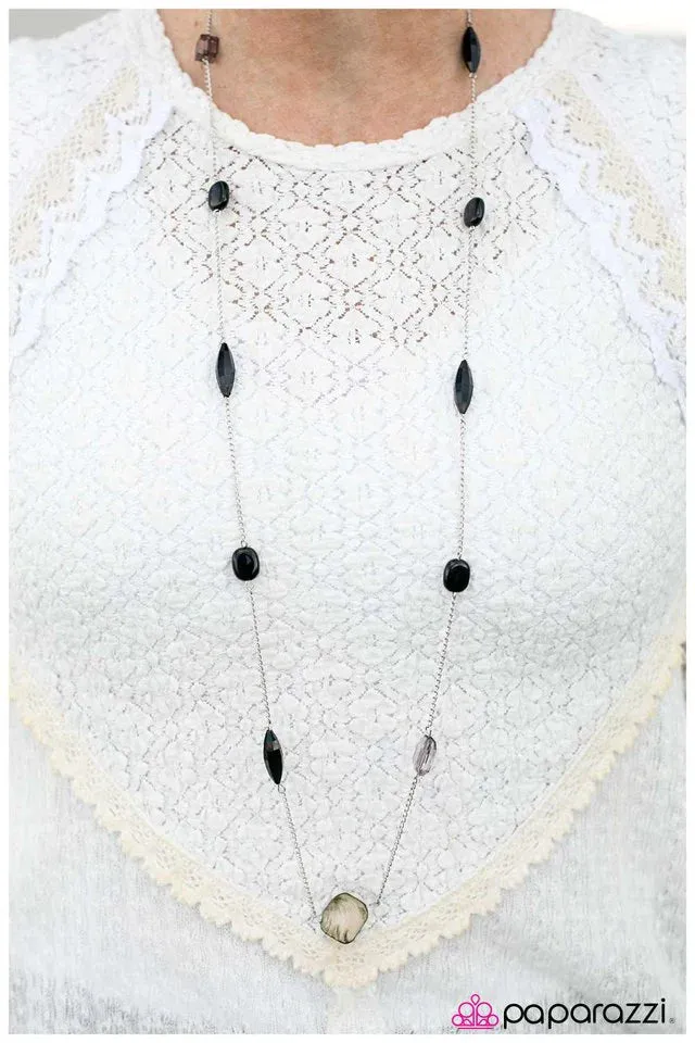Paparazzi Necklace ~ The Wait Is Over - Black