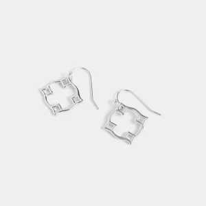 Pointed Circle Earrings - Silver