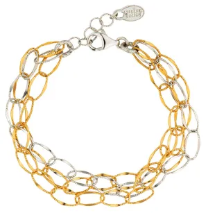 Sterling Silver & Yellow Gold Plated Cara Bracelet