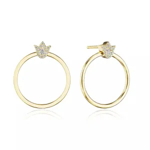 Verragio 18k Gold Small Crest Circle Earrings